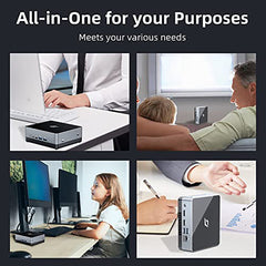 CyberGeek Nano J1 Mini PC Win 11 Pro, Intel N5095A Quad-Core(Beat N5105) Up to 2.9Ghz, 16GB RAM 3200MHz, 1TB PCIe SSD Mini Computer, Micro PC with 4K Dual Display, WiFi, BT, RJ45, VESA, Office/Home