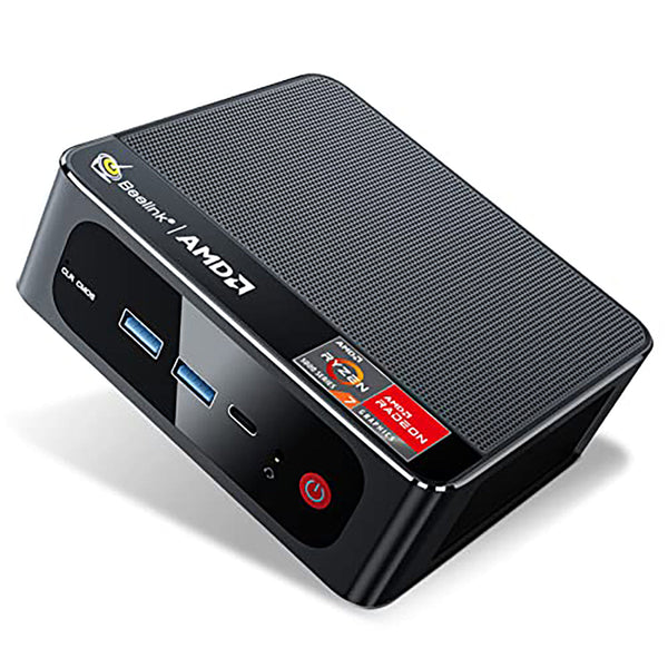 Beelink Mini PC, AMD Ryzen 7 5700U (8C/16T, up to 4.3GHz), 16GB DDR4 RAM 500GB M.2 PCIe3.0 SSD, SER5 Pro Mini Desktop Computer Support 4K@60Hz Triple Display/WiFi 6/BT5.2/USB3.2/Gaming/Office/Home